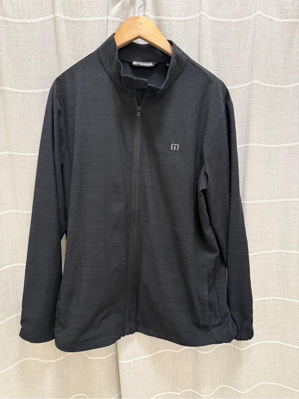 Travis Mathew Black Lightweight Zip-Front Shirt Jacket